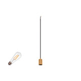 SLV 1012024 FITU Lamp Set, PD, Ribbed, Deckenrosette, Pendelleuchte, E27, 2700K, Phase, 320°, gold
