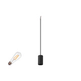 SLV 1012029 FITU Lamp Set, PD, Stone, 1-Phasen Pendelleuchte, E27, 2700K, Phase, 320°, schwarz