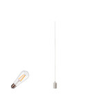 SLV 1012033 FITU Lamp Set, PD, 1-Phasen Pendelleuchte, E27, 2700K, Phase, 320°, weiß
