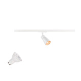 SLV 1012064 PURI 2.0 Lamp Set, Dome, 1-Phasen Spot, inkl. PAR16 GU10, 3000K, GU10, 6W, Phase, 38°, weiß