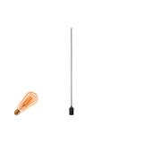 SLV 1012086 FITU Lamp Set, PD, inkl. E27 Lampe und 3PH. Adapter, 3-Phasen Pendelleuchte, Pendellänge 5m, 2500K, E27, 15W, Phase, 320°, schwarz