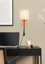 Trio Nilam Wandleuchte E27  ⌀18cm Naturbelassen