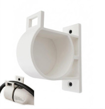 SOIXX Wandhalterung Typ 2  für EV Ladekabel, Weiß, seitlich rechts, passend für alle Typ 2 Stecker nach DIN EN 62196-1